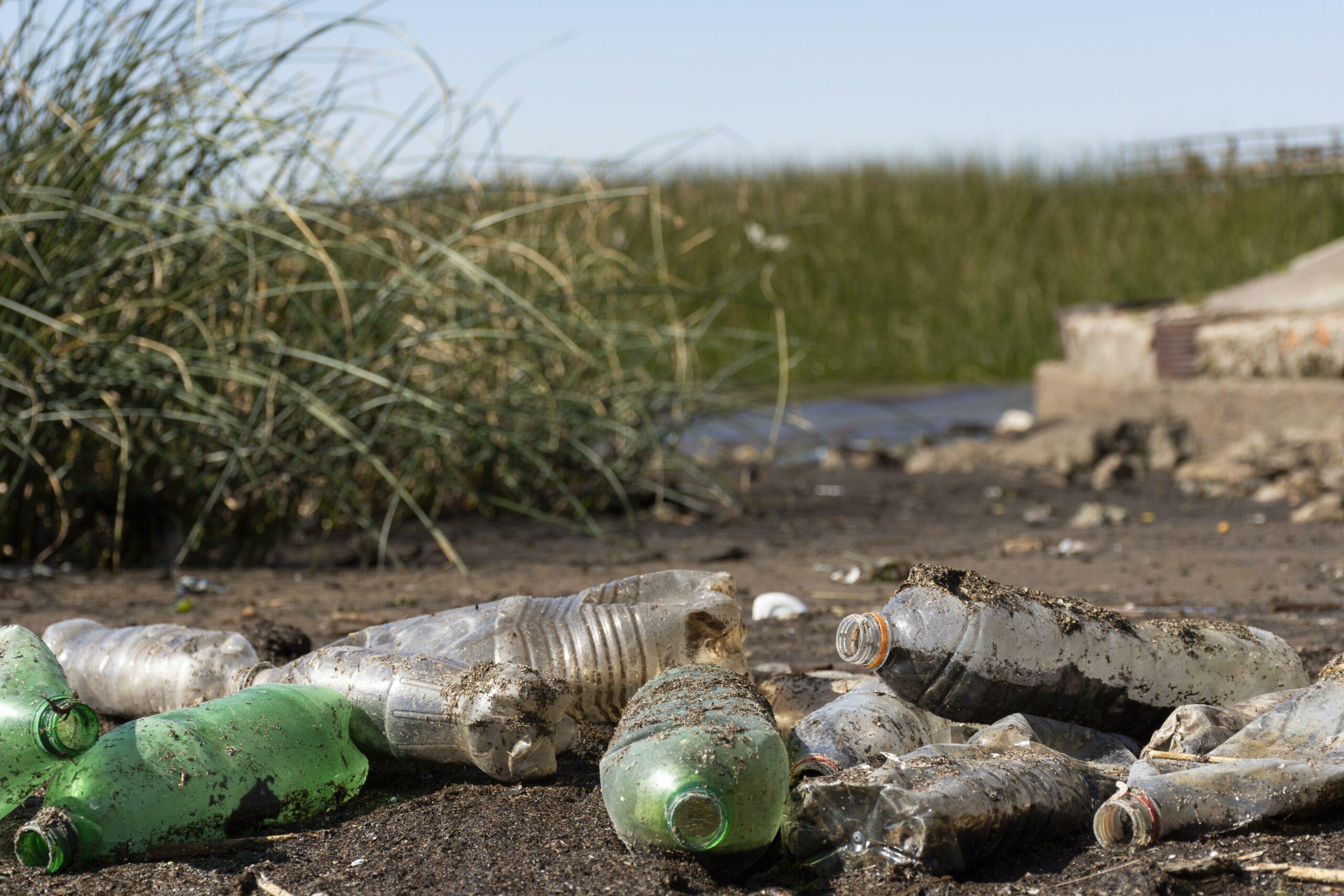 pollution concept water with garbage
