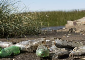 pollution concept water with garbage